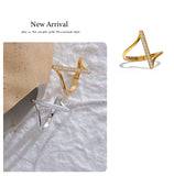 18K Gold Plated Unique Stainless Steel Geometric AAA Zirconia Diamonds Twisted Chic Ring
