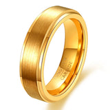 Brushed Polish Finished 6mm/8mm Tungsten Carbide Black/Silver/Gold/Purple/Rainbowd Ring