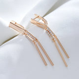 14 Karat Gold Filled AAA Zircon Diamonds Trendy Design Tassel Dangle Earrings for Women