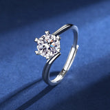 S925 Silver D VVS1 100% Real Moissanite Ring Adjustable Size Pass Diamond with GRA Certificate 18K Plating Rings