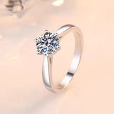 Classic 1/2/3ct VVS1 D Colour Moissanite Diamond Solitaire Rings for Women Silver Engagement Wedding Jewellery