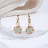 14 Karat Gold Filled Lake Green AAA Zircon Crystal Classic Trendy Drop Earrings For Women