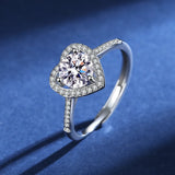 S925 Silver D VVS1 100% Real Moissanite Ring Adjustable Size Pass Diamond with GRA Certificate 18K Plating Rings