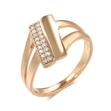 14 Karat Gold Filled Trend Minimalist Geometry AAA Zircon Diamonds Elegant Women's Rings