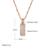 Gorgeous 14K Filled Rose Gold Gorgeous AAA Zircon Diamonds Square Pendant And Necklace - Simple Fine  Jewellery