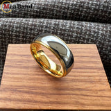 Stepped Shiny Polished Finish 6/8mm Men Women Tungsten Carbide Wedding Rings