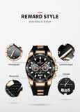 Popular Brand Fashion Business Sport Silicone Strap Luxury Date Waterproof Quartz Chronograph Watches for Men - The Jewellery Supermarket