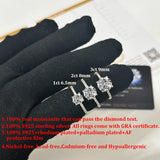 GRA Certified 1-3ct Moissanite Diamond D Colour Four Prong Ring, Real 925 Sterling Silver Fine Jewelry for Women