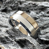 Brushed Polished Design Grooved Beveled Classic 6MM 8MM Tungsten Wedding Rings