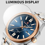New Arrival Brand Luxury Waterproof Stainless Steel Business Quartz Sport Luminous Date Clock Men Wristwatches