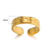 New in Stainless Steel Rings For Women Girls - Butterfly Heart Round 18K Gold Colour Minimalist Cute Oval Rings - The Jewellery Supermarket