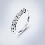 Platinum Plated 3mm 0.7ct D Colour VVS1 Moissanite Diamond Rings 925 Sterling Silver Wedding Engagement Jewellery