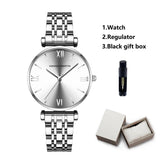 Luxury Elegant Fashion Round Dial Stainless Steel Ladie's Watch Japan Movement Quartz Rose Gold Plated Wristwatches