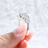 18KGP VVS1 D Colour 3.6CT 5 Moissanite Diamonds S925 Sterling Silver Eternity Ring
