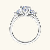 Three Stones 2cttw. VVS1 D-E Moissanite Diamond 14KGP 925 Silver Wedding Ring