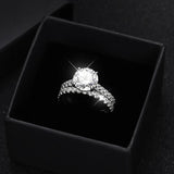Dazzling Round Cut 3CT Moissanite Diamonds Ring Sets, 925 Sterling Silver GRA Certified Stackable Wedding Jewellery