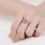 Flower Bud Design Round 1CT Moissanite Diamond Ring For Women  S925 Sterling Silver Wedding Engagement Jewellery