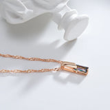 14K Gold Filled Square Multicolour AAA Zircon Crystal Pendant Necklace for Women