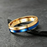 Fashion 4mm Two Tone Tungsten Carbide Wedding Egagement Rings For Men and Women
