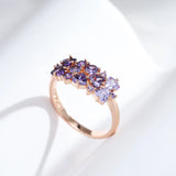 14 Karat Rolled Gold Shiny Purple AAA Zircon Crystals Fine Jewellery Trendy Rings