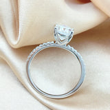 Super Oval Cut 1CT 2CT 3CT VVS1 D Colour Moissanite Diamond Silver Wedding Ring