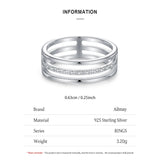 Three Line 925 Sterling Silver with Dazzling AAAA Lab Created Diamonds Ring