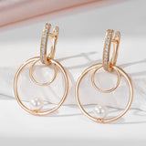 14 Karat Gold Filled Pearl Round AAA Zircon Diamonds Micro Wax Setting Earrings For Women