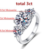 Wonderful 5 Stones Sparkling 18KGP 3.6CT All Moissanite Diamonds Rings Wedding Engagement Sterling Silver Jewellery