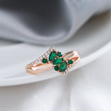 Fabulous Green AAA Zircon Diamonds 14K Gold Filled  Luxury Ring Fine Jewellery