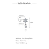 Round Cut 0.03-1.2CT Moissanite Diamonds Sterling Silver Unisex Stud Earrings