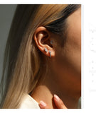 Marquise Cut Moissanite Helix Earrings 925 Sterling Silver Heart Screw Stud Earrings