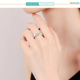 Awesome 3mm D Colour Moissanite Eternity Wedding Engagement Rings 18k White Gold Plated 925 Silver Rings For Women