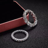 Super D Colour VVS1 3/5mm Moissanite Diamonds Eternity Ladies Wedding Eternity Rings S925 Silver Jewellery with GRA