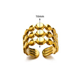 New In Stainless Steel 14K Gold Colour Rings For Women and Girls - Ideal Trendy Fashion Rings, Ideal Gifts - The Jewellery Supermarket