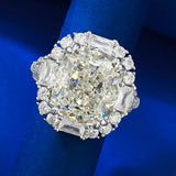 New European and American Style Ice Flower Cut 12 * 14G High Quality AAAAA High Carbon Diamonds Luxury Ring