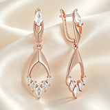 Glossy Rhombus 14K Filled Gold AAA Zircon Diamonds Drop Earrings for Women Fine Jewellery