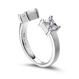 Certified 1Carat D Colour VVS1 Princess Cut Moissanite Diamonds Rings - 925 Silver Wedding Engagement Fine Jewellery