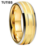 Double Groove Dome Polishing with Chamfering New Men's and Women's Tungsten Ring