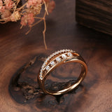 Trendy High Quality AAA Zircon Diamonds 14K Filled Rose Gold Rings For Women - Luxury Party Fine Jewellery