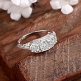Amazing 3 Stone Mossanite Diamonds Rings With GRA Certificate Wedding Engagement Bridal Handmade Silver Jewellery