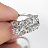 Trendy 3.26cttw D Colour VVS1 Full Moissanite Engagement Rings For Women S925 Silver 18K Gold Plated Fine Jewellery