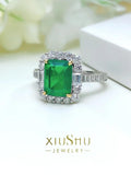 Elegant Lab Created Emerald Gemstone High Quality AAAAA High Carbon Diamonds for Women - Fine Jewellery - The Jewellery Supermarket