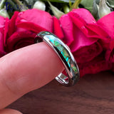 Abalone Shell Inlay Domed Polished 4mm Tungsten Wedding Women Rings