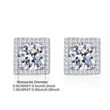 D Colour VVS1 0.5/1 Carat Moissanite Diamonds Square Earrings Fashion Trend Design Sense High-End Jewellery - The Jewellery Supermarket