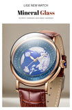 New Arrival Blue Planet Creative Earth Fashion Quartz Wristwatches -  Leather Sport Luminous Dial Mens Watches - The Jewellery Supermarket