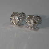 Premium 0.5-2ct Moissanite Diamonds Sterling Silver Stud Earrings for Men Women