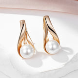 14 Karat Rolled Gold Vintage Elegant Pearl Drop Earrings For Women Bride Wedding Jewellery