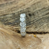 Heart Cut Moissanite Diamonds Eternity Ring with Certificate 925 Silver Stackable Wedding Engament Rings for Women
