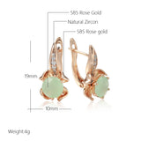 Luxury Design 14K Rolled Gold Emerald Green AAA Zircon Crystals Drop Earrings