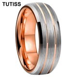 Double Groove Dome Polishing with Chamfering New Men's and Women's Tungsten Ring